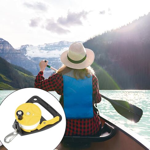 150ft Dive Reel With Thumb Stopper, Scuba Ratchet Diving High Visibility White Line Underwater Safety Accessory Handle Stop Switch SMB Cave Wreck Snorkeling Canoe Drift in Kuwait