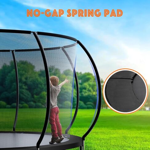 غطاء زنبركي للترامبولين، استبدال وسادة الترامبولين بطول 12 قدم من Gonoce، بدون فتحات للأعمدة، ملحقات الترامبولين المقاومة للماء والتمزق باللون الأسود in Kuwait