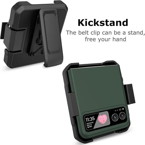 for Motorola Razr 2023 Case with Clip, [Not fit Razr Plus 2023] Motorola Razr 2023 Phone Case & Hard Shell Cover with Belt Hip Holster Rotating Clip for Motorola Razr 2023 Black in Saudi Arabia