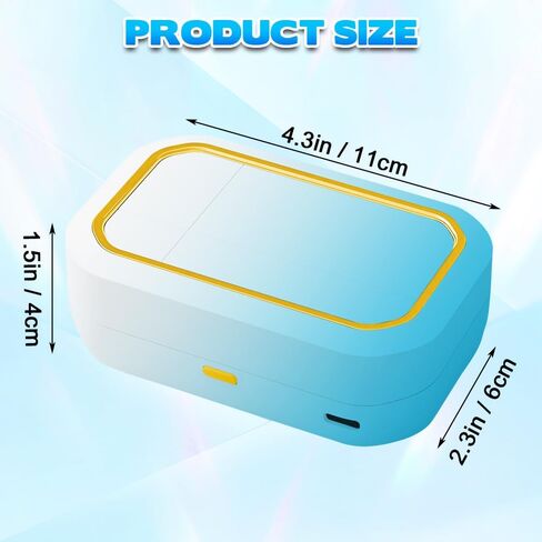 Contact Lens Clean Machine, Portable Ultrasonic Contact Lens Cleaner with 4 Timing Modes, 360° High-Frequency Vibration for Cleaning Soft Lenses, Colored Contact Lenses (White to Blue) in Saudi Arabia