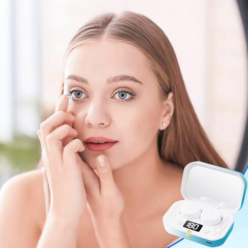 Contact Lens Clean Machine, Portable Ultrasonic Contact Lens Cleaner with 4 Timing Modes, 360° High-Frequency Vibration for Cleaning Soft Lenses, Colored Contact Lenses (White to Blue) in Saudi Arabia