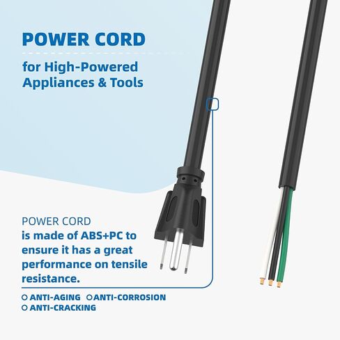 6ft 12 Gauge 3 Prong Replacement Power Supply Cable Cord - Heavy Duty Power Cord for Power Tools, Grinder and Dishwashers, Male-to-Male Appliance Electrical Cord, 110V 115V 120V Pigtail in Saudi Arabia