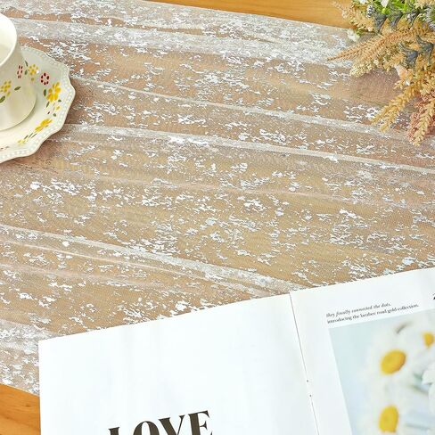 LOMOHOO Sheer Gold Table Runner Golden Romantic Runners Wedding Glitter Table Runners 27 x 118 Inches Gauze Boho Table Cover Bridal Baby Shower Birthday Party Table Decoration in Saudi Arabia