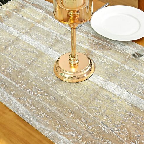 LOMOHOO Sheer Gold Table Runner Golden Romantic Runners Wedding Glitter Table Runners 27 x 118 Inches Gauze Boho Table Cover Bridal Baby Shower Birthday Party Table Decoration in Saudi Arabia
