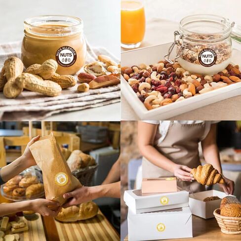 600 PCS 1.5 Inch Nuts Allergen Roll Stickers, White and Brown Nuts Allergy Warning Round Labels Self-Adhesive Allergen Food Alert Advisory Labels Stickers for Food Packing Grocery Store Retail in Saudi Arabia