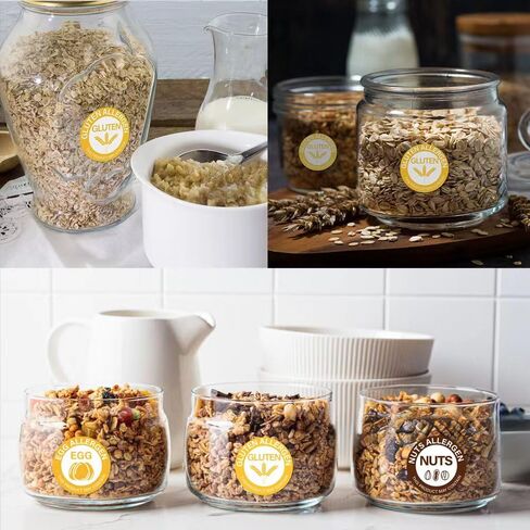 600 PCS 1.5 Inch Nuts Allergen Roll Stickers, White and Brown Nuts Allergy Warning Round Labels Self-Adhesive Allergen Food Alert Advisory Labels Stickers for Food Packing Grocery Store Retail in Saudi Arabia