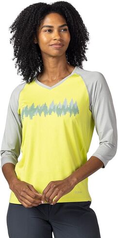 Terry Rover 3/4 Sleeve Womens V-Neck Top, Semi-Fitted Cycling Jersey UPF 50+ Sun T-Shirt Outdoor Hiking Performance Tech Tee in Saudi Arabia