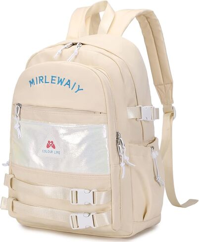 حقيبة ظهر MIRLEWAIY للفتيات في المدارس والسفر وحقيبة الكتب Daypack مقاس 16 بوصة حقائب كاجوال مقاومة للماء، أرجواني in Kuwait