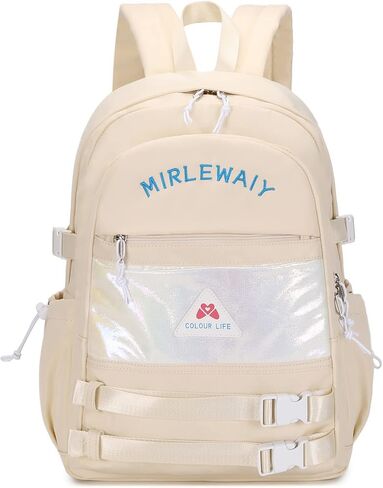 حقيبة ظهر MIRLEWAIY للفتيات في المدارس والسفر وحقيبة الكتب Daypack مقاس 16 بوصة حقائب كاجوال مقاومة للماء، أرجواني in Kuwait