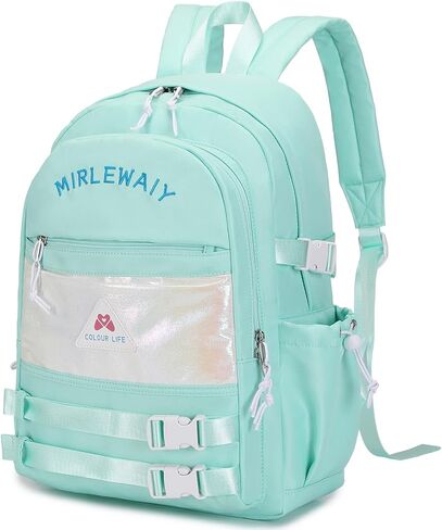 حقيبة ظهر MIRLEWAIY للفتيات في المدارس والسفر وحقيبة الكتب Daypack مقاس 16 بوصة حقائب كاجوال مقاومة للماء، أرجواني in Kuwait
