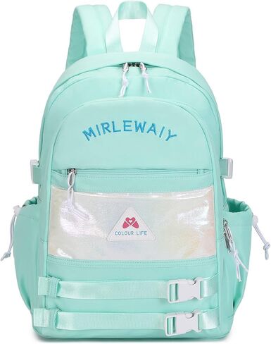 حقيبة ظهر MIRLEWAIY للفتيات في المدارس والسفر وحقيبة الكتب Daypack مقاس 16 بوصة حقائب كاجوال مقاومة للماء، أرجواني in Kuwait