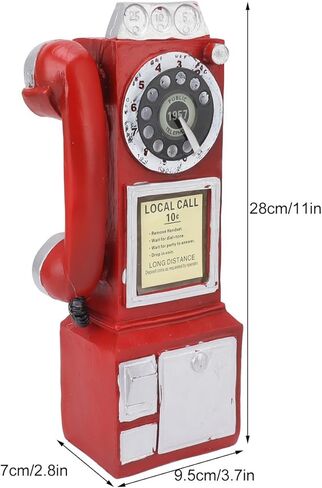 Antique Telephone Ornament, Fashionable Classic Cell Phone Model, Vintage Rotary Antique Telephone Decor, Crafts Ornaments Cafe Bar Window Booth Decoration (Red) in Saudi Arabia