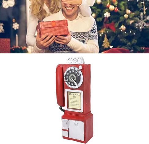 Antique Telephone Ornament, Fashionable Classic Cell Phone Model, Vintage Rotary Antique Telephone Decor, Crafts Ornaments Cafe Bar Window Booth Decoration (Red) in Saudi Arabia