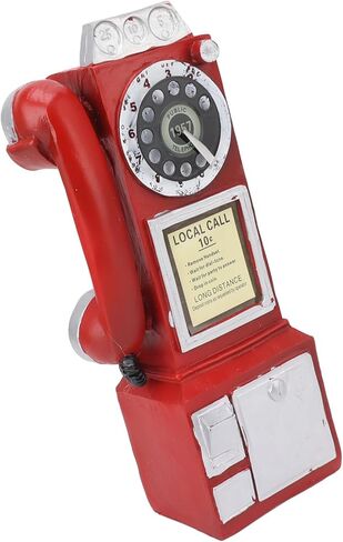 Antique Telephone Ornament, Fashionable Classic Cell Phone Model, Vintage Rotary Antique Telephone Decor, Crafts Ornaments Cafe Bar Window Booth Decoration (Red) in Saudi Arabia
