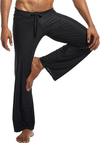 Mens Ice Silk Yoga Pants Home Trousers Lounging Bodybuilding Casual Pants Joggers Sweatpants in Saudi Arabia