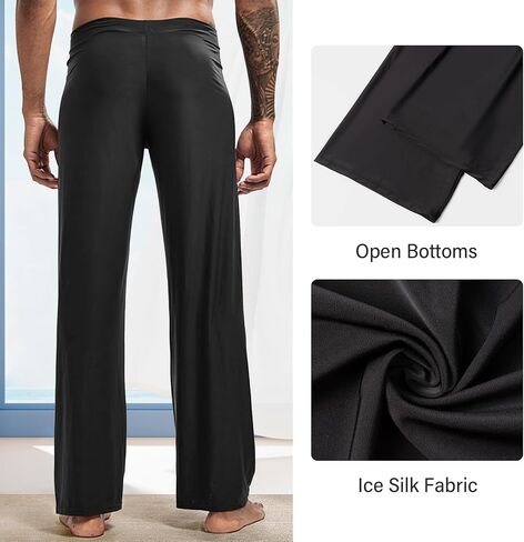 Mens Ice Silk Yoga Pants Home Trousers Lounging Bodybuilding Casual Pants Joggers Sweatpants in Saudi Arabia