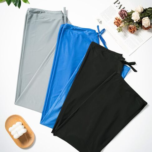 Mens Ice Silk Yoga Pants Home Trousers Lounging Bodybuilding Casual Pants Joggers Sweatpants in Saudi Arabia