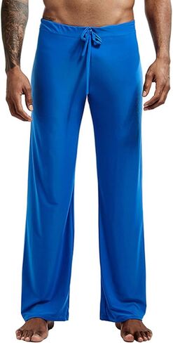 Mens Ice Silk Yoga Pants Home Trousers Lounging Bodybuilding Casual Pants Joggers Sweatpants in Saudi Arabia