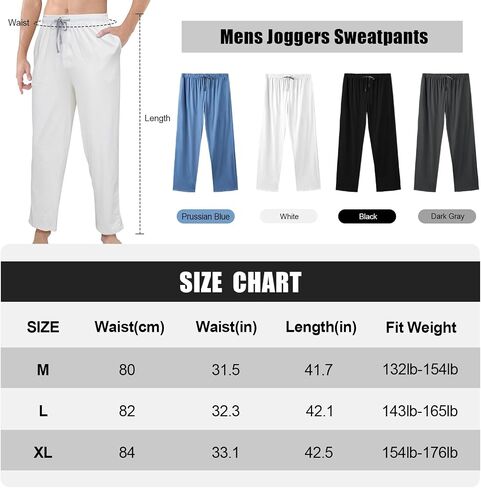 Mens Cotton Yoga Pants Home Trousers Running Bodybuilding Casual Pants Joggers Lightweight Sweatpants in Saudi Arabia