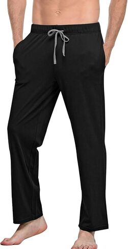 Mens Cotton Yoga Pants Home Trousers Running Bodybuilding Casual Pants Joggers Lightweight Sweatpants in Saudi Arabia