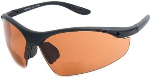 Readers.com | The Campbell Driving Bifocal Safety Reader +2.00 Matte Black with Amber Sport & Wrap-Around Men's & Women's Semi-Rimless in Saudi Arabia