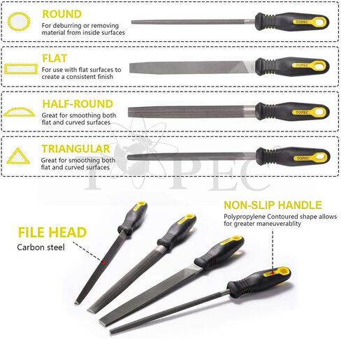Topec Small File Set, Needle Diamond Files 15PCS, 7pcs Jewlers Files & 7pcs Steel Files with Metal Brush and Storage Bag，for Precision Metal File Work, Wood, Jewelry, Plastic, DIY Carving Tool Kit in Kuwait