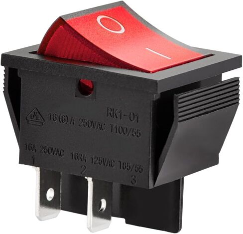 Rocker Switch ON-OFF DPST 4 Terminals Red light 16A 250VAC (5) in Saudi Arabia