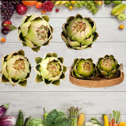 WESAPPINC Large Artificial Artichoke Fake Vegetables and Fruits for Kitchen Home Table Wedding Decorations (Green) in Saudi Arabia