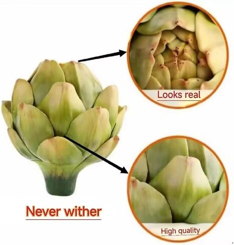 WESAPPINC Large Artificial Artichoke Fake Vegetables and Fruits for Kitchen Home Table Wedding Decorations (Green) in Saudi Arabia
