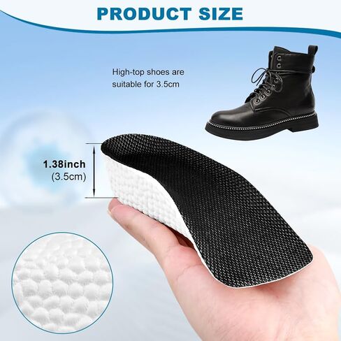 2 Pairs Shoe Lift Height Increase Insoles for Men and Women, Shoe Insert Height Boosters, Arch Support Orthotic High Cushions(1.5cm) in Saudi Arabia