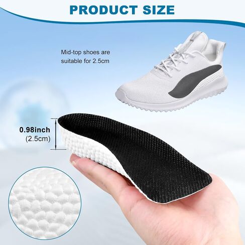 2 Pairs Shoe Lift Height Increase Insoles for Men and Women, Shoe Insert Height Boosters, Arch Support Orthotic High Cushions(1.5cm) in Saudi Arabia