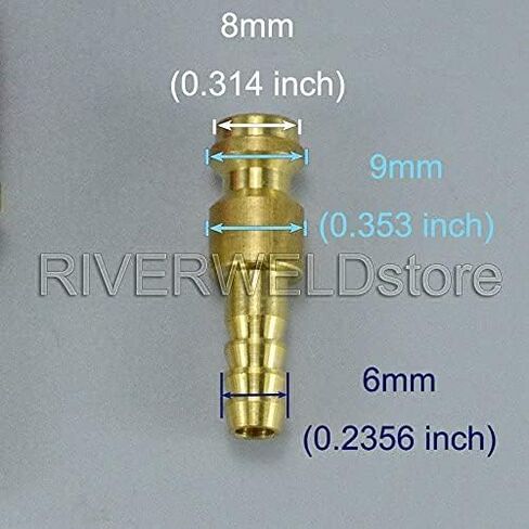 RIVERWELD Argon Quick Connect Fittings Hose Connector For PTA DB SR WP 9 17 18 26 TIG Welding Torch Red Blue Gold Color 3set in Kuwait