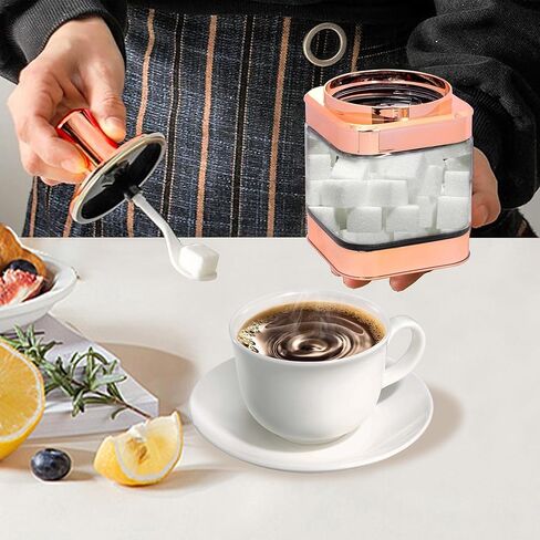 مجموعة برطمانات البهارات من YYW مكونة من 2 صندوق حاوية توابل زجاجية 11 أونصة/320 مل، صندوق توابل شفاف مع غطاء وملعقة لتوابل الملح والفلفل والسكر (فضي)، ذهبي وردي in Kuwait