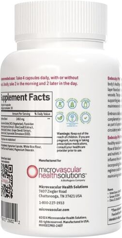 Endocalyx Pro - Vascular & Microcirculation Health Supplement 120 Capsules | Support Vascular Protection | Support Nitric Oxide Functions | Nourishes The Glycocalyx Structure in Saudi Arabia