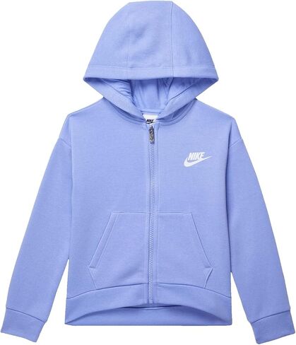 هودي Nike Girl's Club Fleece Hi منخفض بسحاب كامل (للأطفال الصغار) Light Thistle 6X Little Kid in Saudi Arabia