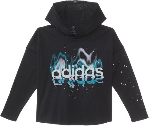 adidas Girl's Long Sleeve GRX Hooded Tee (Big Kids) Black LG (14 Big Kids) in Saudi Arabia