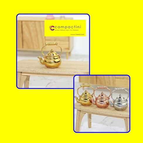 Miniature Set 1:12 Scale Models Dollhouse Accessory Coffee Pot Cup Beverage Bottle Kettle (Dutch Oven Yellow) in Kuwait