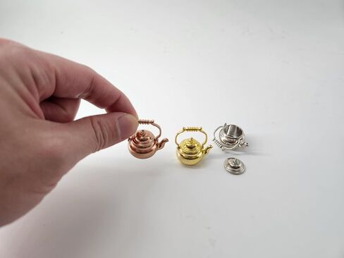 Miniature Set 1:12 Scale Models Dollhouse Accessory Coffee Pot Cup Beverage Bottle Kettle (Dutch Oven Yellow) in Kuwait