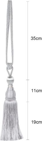 2Pcs Curtain Tiebacks Ropes Tassel Holdbacks Handmade Cotton Rope Window Curtain Buckle Clip Holder Boho Macrame Drapery Tie-Backs Rope Decorative Rope Curtain Ties for Home Office Dorm Patio in Kuwait