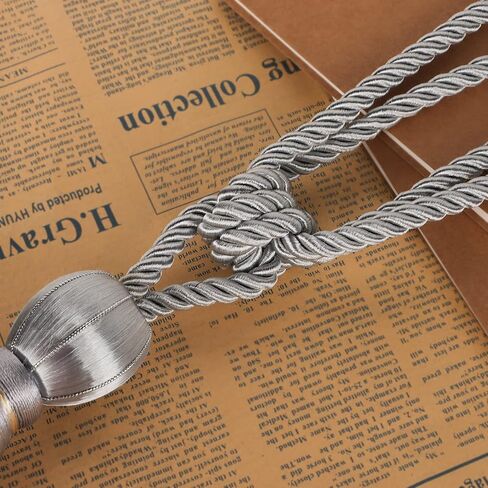 2Pcs Curtain Tiebacks Ropes Tassel Holdbacks Handmade Cotton Rope Window Curtain Buckle Clip Holder Boho Macrame Drapery Tie-Backs Rope Decorative Rope Curtain Ties for Home Office Dorm Patio in Kuwait