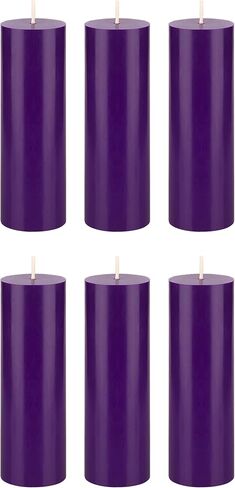 Mega Candles 1 pc Unscented Pink Round Pillar Candle, Hand Poured Premium Wax Candles 2 Inch x 6 Inch, Home Décor, Wedding Receptions, Baby Showers, Birthdays, Celebrations, Party Favors & More in Saudi Arabia