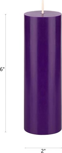 Mega Candles 1 pc Unscented Pink Round Pillar Candle, Hand Poured Premium Wax Candles 2 Inch x 6 Inch, Home Décor, Wedding Receptions, Baby Showers, Birthdays, Celebrations, Party Favors & More in Saudi Arabia