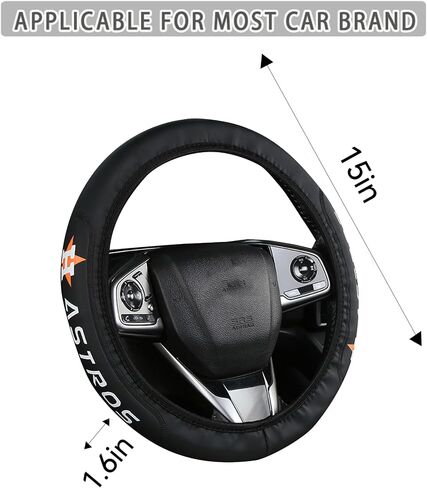 for Braves Steering Wheel Cover Leather Black fit Braves Car Accessories for Sports Fans,Universal Size14-15 Inch fit Most car SUV Trucks. (for YongS) in Saudi Arabia