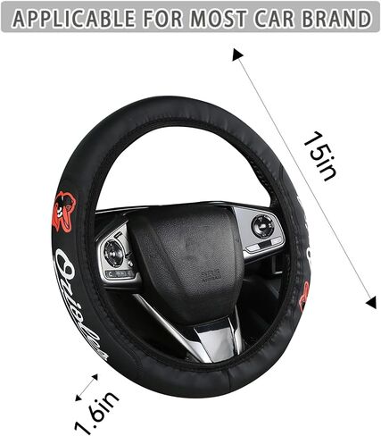 for Braves Steering Wheel Cover Leather Black fit Braves Car Accessories for Sports Fans,Universal Size14-15 Inch fit Most car SUV Trucks. (for YongS) in Saudi Arabia