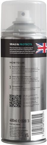 JENOLITE Stop Leak Sealer Spray | Waterproof Sealant | Fills, Seals & Stops Leaks | BLACK | 400ml (14 Ounces) in Kuwait