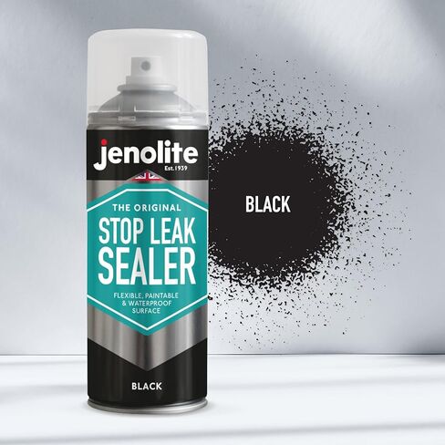JENOLITE Stop Leak Sealer Spray | Waterproof Sealant | Fills, Seals & Stops Leaks | BLACK | 400ml (14 Ounces) in Kuwait