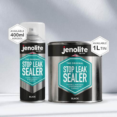 JENOLITE Stop Leak Sealer Spray | Waterproof Sealant | Fills, Seals & Stops Leaks | BLACK | 400ml (14 Ounces) in Kuwait