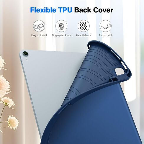 حافظة Fintie SlimShell لجهاز iPad Air 13 بوصة (M2) 2024 - [حامل قلم رصاص مدمج] غطاء خلفي واقٍ ناعم من مادة TPU مع تنبيه/غفو تلقائي، كتاب التركيب in Saudi Arabia