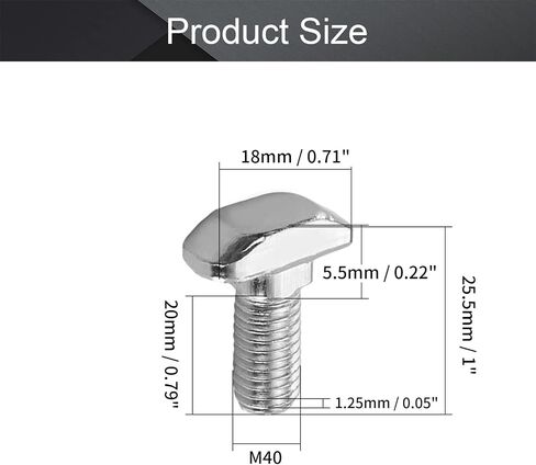 مسامير فتحة MroMax M8-1.25x20 مم من الصلب الكربوني مسمار منزلق مسمار مسمار متري مطرقة رأس مسمار للمعيار الأوروبي 40 سلسلة من الألومنيوم الفضي 20 قطعة in Saudi Arabia