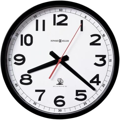 Howard Miller Eagle Wall Clock II 547-671 – Black Case with Crystal Glass, Automatically Resets/Adjusts to Daylight Savings, Atomic Radio Control Movement in Saudi Arabia
